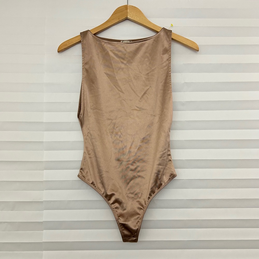 Intimately Free People Bronze Shimmer Sleeveless Bodysuit Boat Neck XS/S